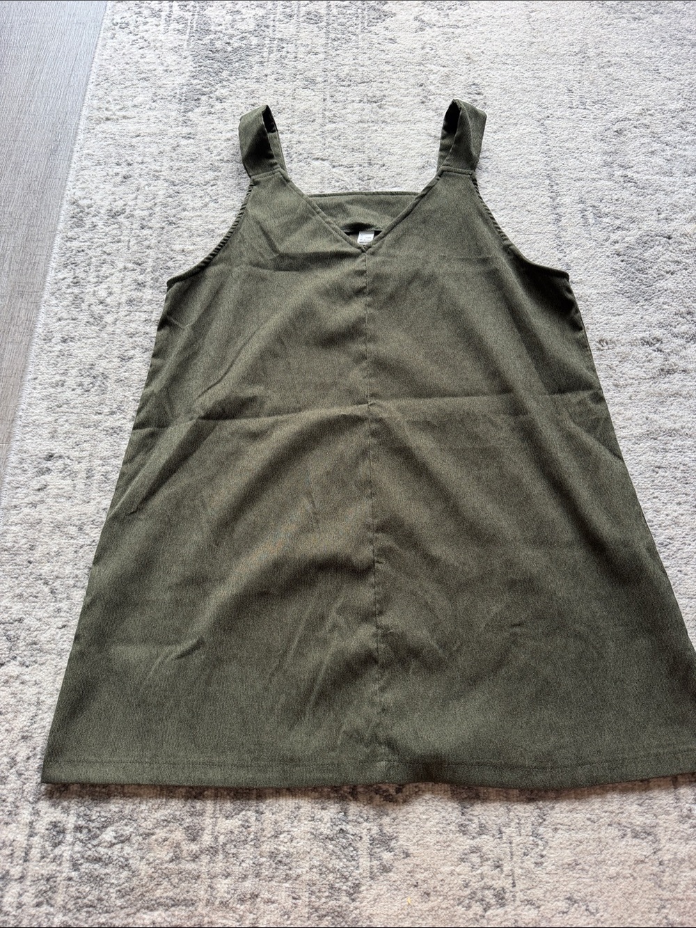 Women's Olive Green V-Neck Tank Dress